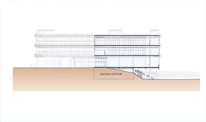 Structural section showing foundation spring modeling