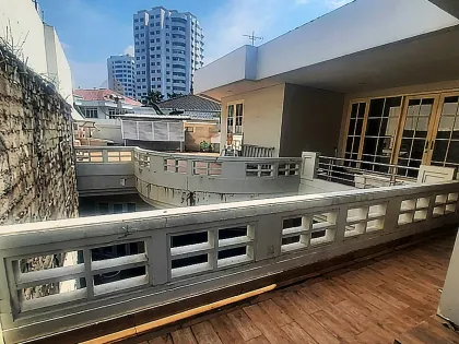 Balcony view of building under assessment